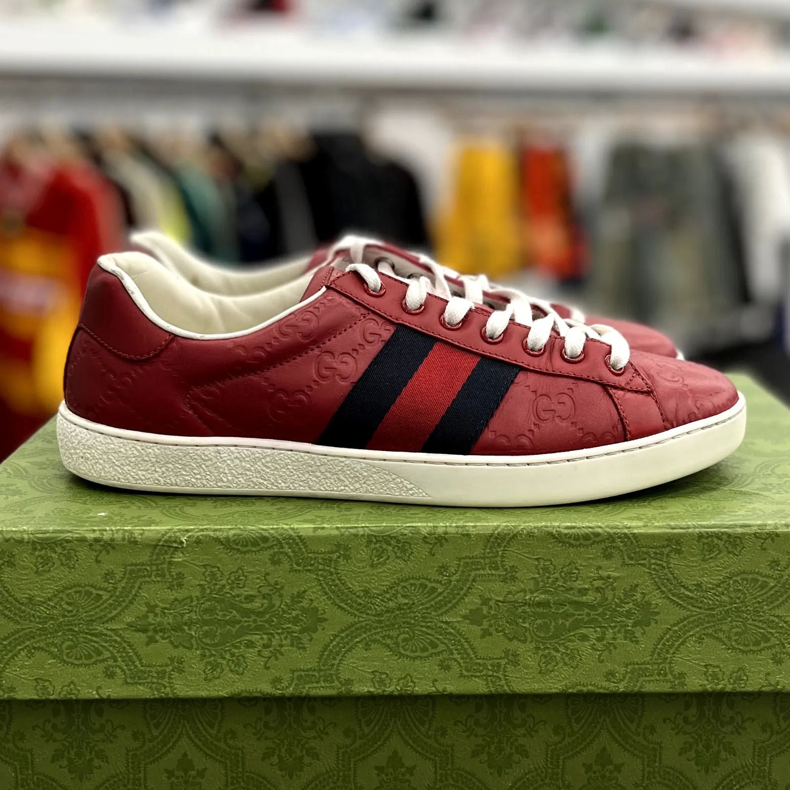 Gucci Ace Signature Red - Preowned