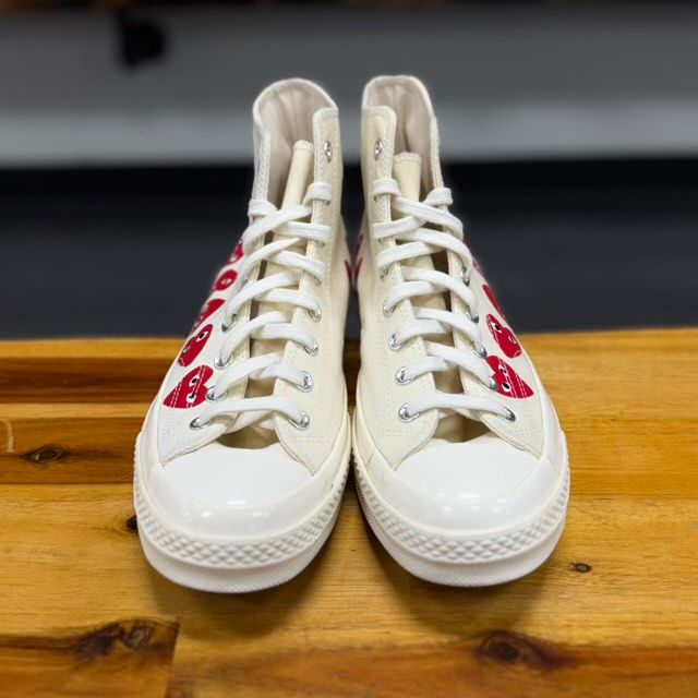 Converse Chuck Taylor All Star 70 Hi Comme des Garcons PLAY Multi-Heart White - Preowned