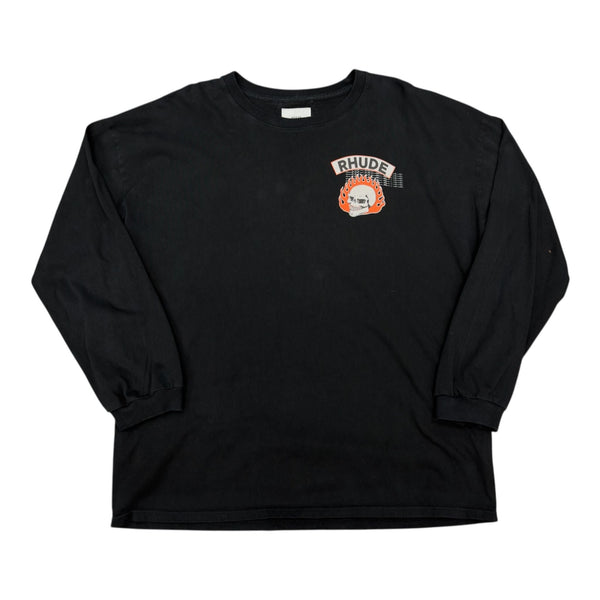 Rhude 92 Rally Long-Sleeve Tee (Vintage Black) - Preowned