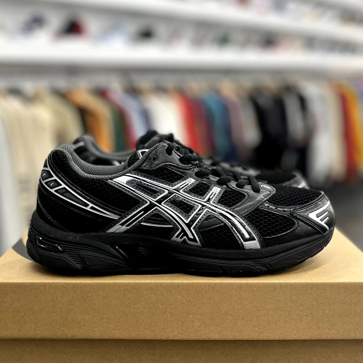 ASICS Gel-1130 Black Pure Silver (GS) - Preowned