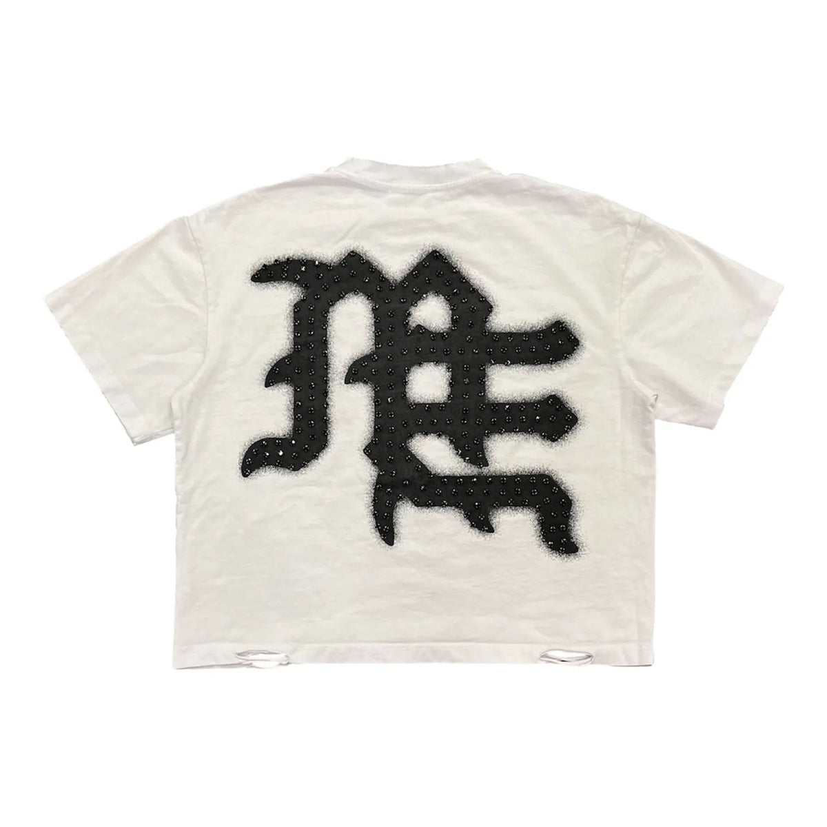 Mixed Emotion End Rhinestone Tee (White) - Preowned