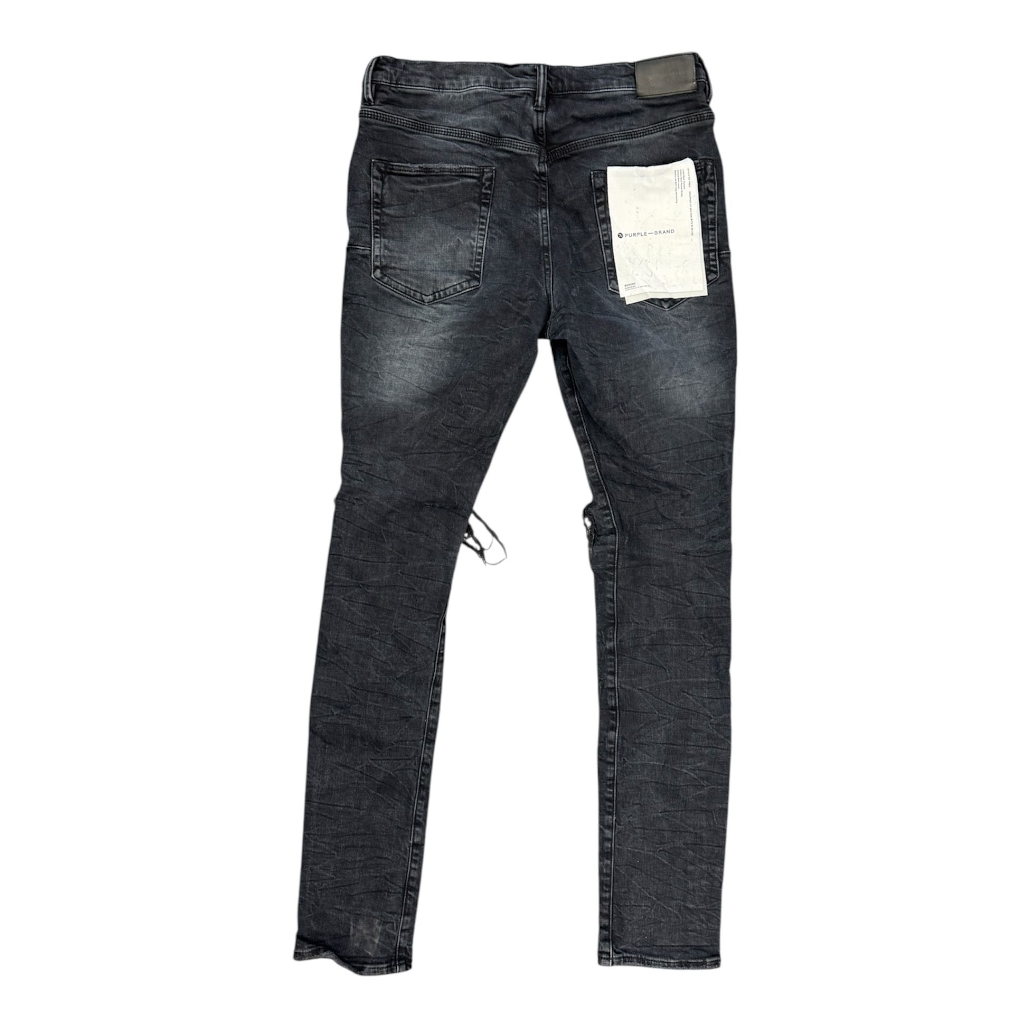Purple Brand Blowout Skinny Jeans (Black)  - Preowned