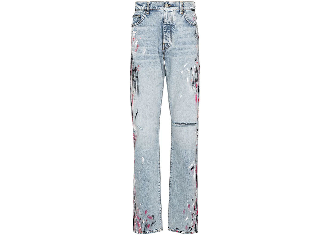 AMIRI Paint Splatter Straight Leg Jeans Blue/Multi