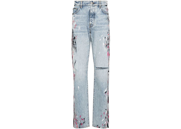 AMIRI Paint Splatter Straight Leg Jeans Blue/Multi