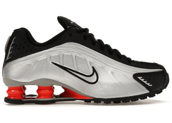 Nike Shox R4 Metallic Silver Black Picante Red (GS) - Preowned