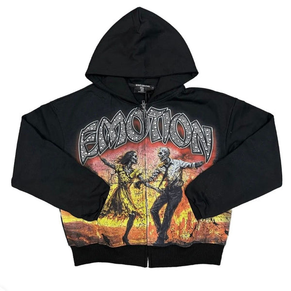 Mixed Emotion Last Dance Rhinestone Hoodie (Black)