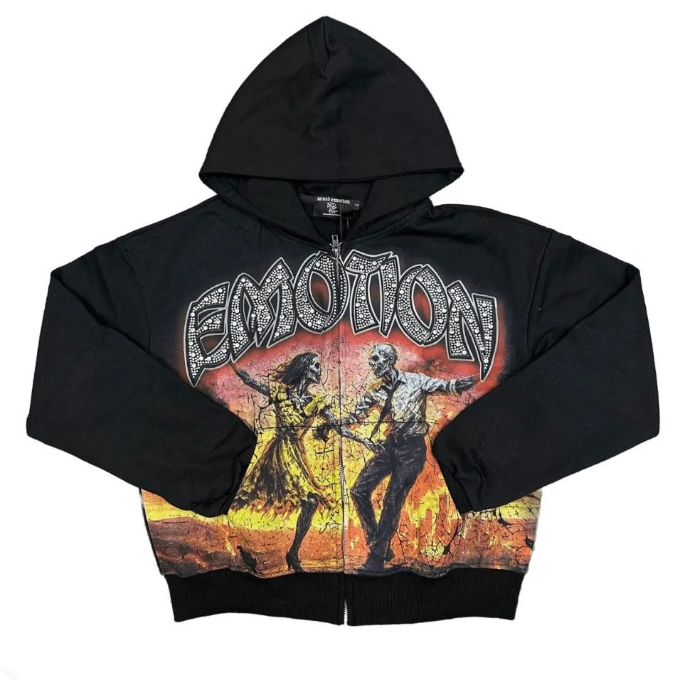 Mixed Emotion Last Dance Rhinestone Hoodie (Black)
