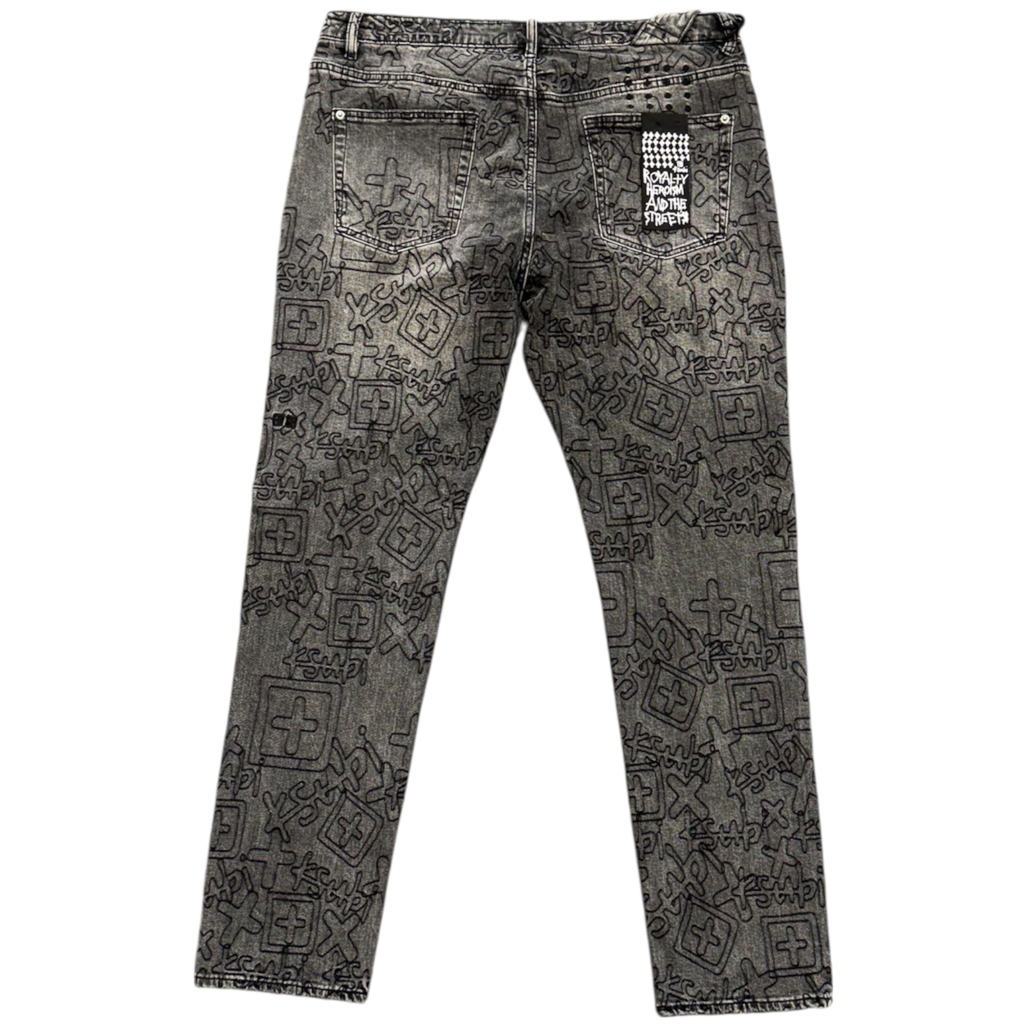 Ksubi Chitch Stenci Stitch Jeans (Worn Grey)