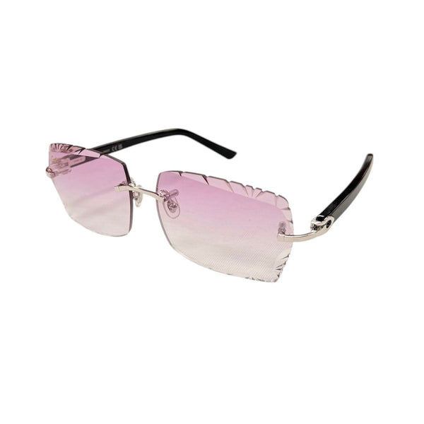 Cartier Glasses (Black Acetate Sticks/Purple Diamond Cut Lenses)
