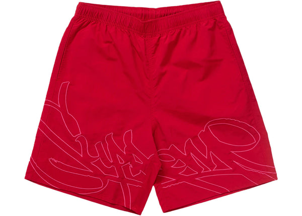 Supreme Tag Water Short Red