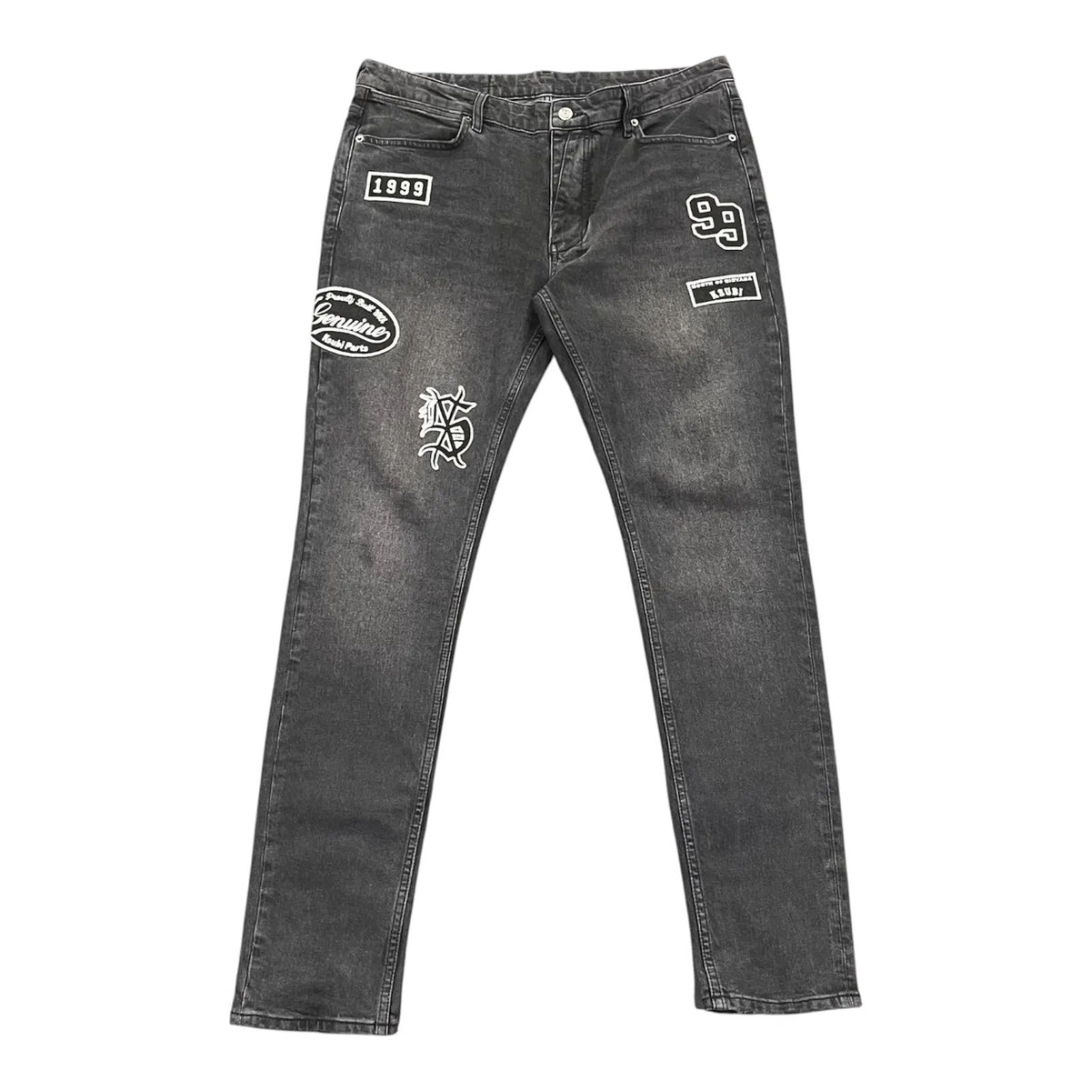 Ksubi Van Winkle Roadhouse Patched Jeans (Black Wash) - Preowned