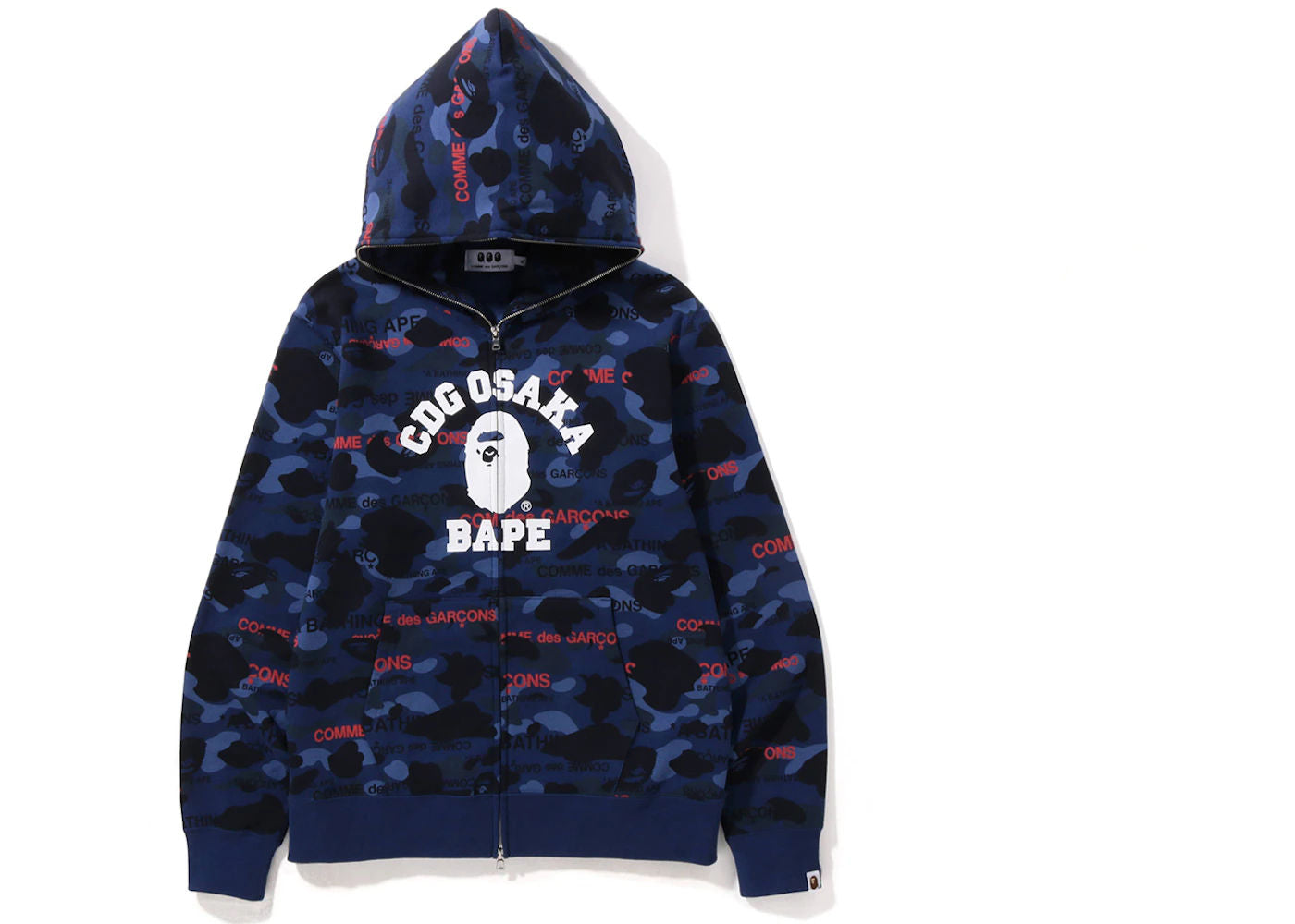 BAPE x Comme des Garcons Osaka Full Zip Hoodie Navy - Preowned