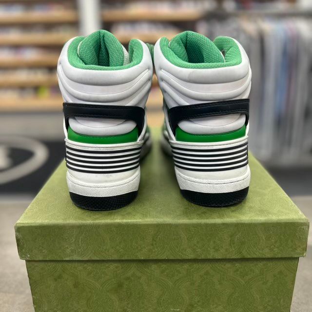 Gucci High Top Basket Sneakers Green Demetra - Preowned
