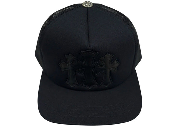 Chrome Hearts Triple Cross Cemetery Trucker Hat Black