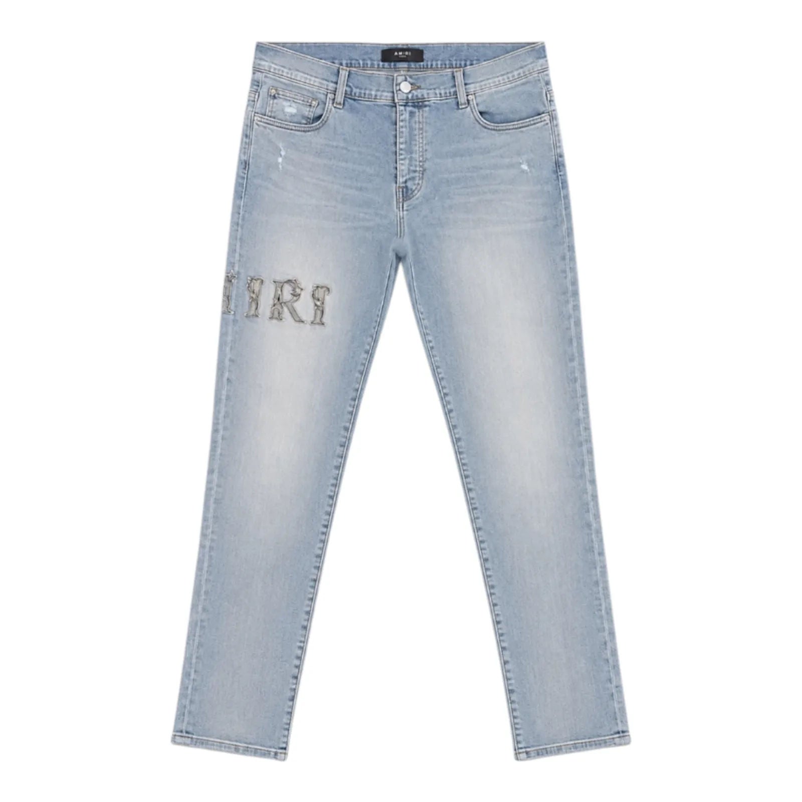 Amiri Antique Baroque Varsity Logo Jean (Light Blue) - Preowned