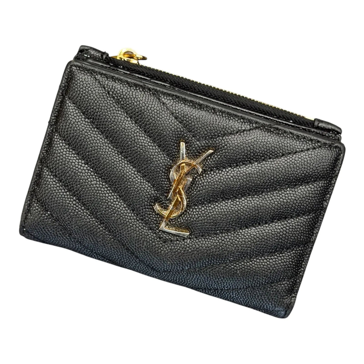 YSL Cassandre Wallet (Black) - Preowned