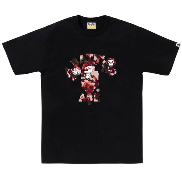 Bape Map Camo College Tee (Black/Red)