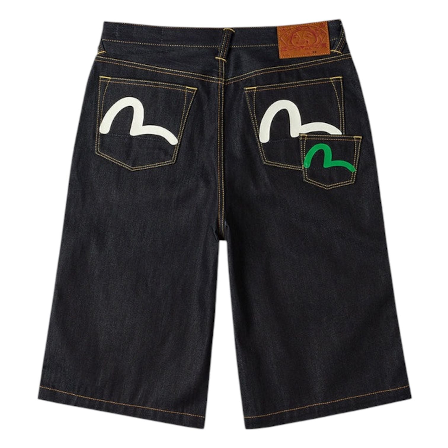 Evisu Seagull Print Multi-Pocket Denim Shorts (Indigo)