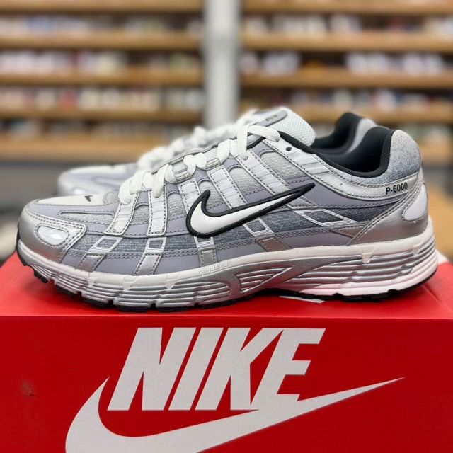 Nike P-6000 Metallic Silver Summit White-Wolf Grey - Preowned