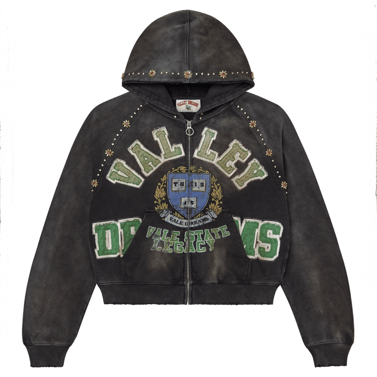 Vale Forever Gem Zip Up Hoodie (Black)