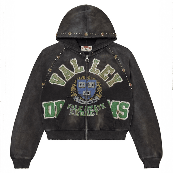 Vale Forever Gem Zip Up Hoodie (Black)