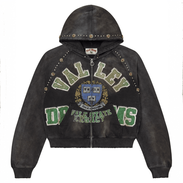 Vale Forever Gem Zip Up Hoodie (Black)
