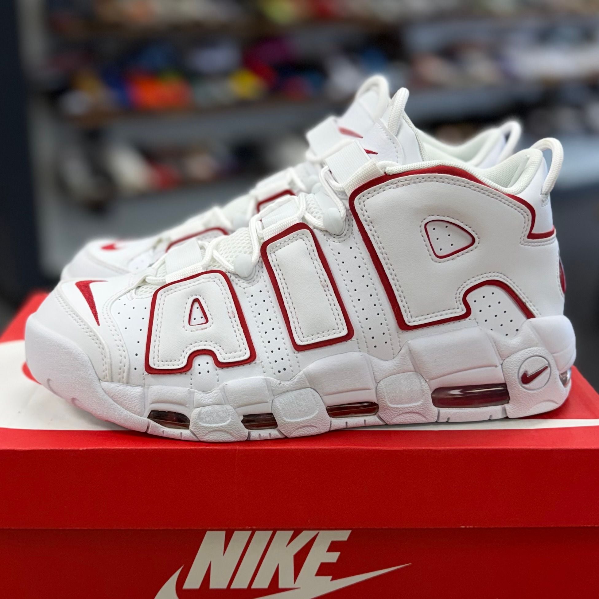 BRAND NEW STEAL - Nike Air More Uptempo White Varsity Red Outline