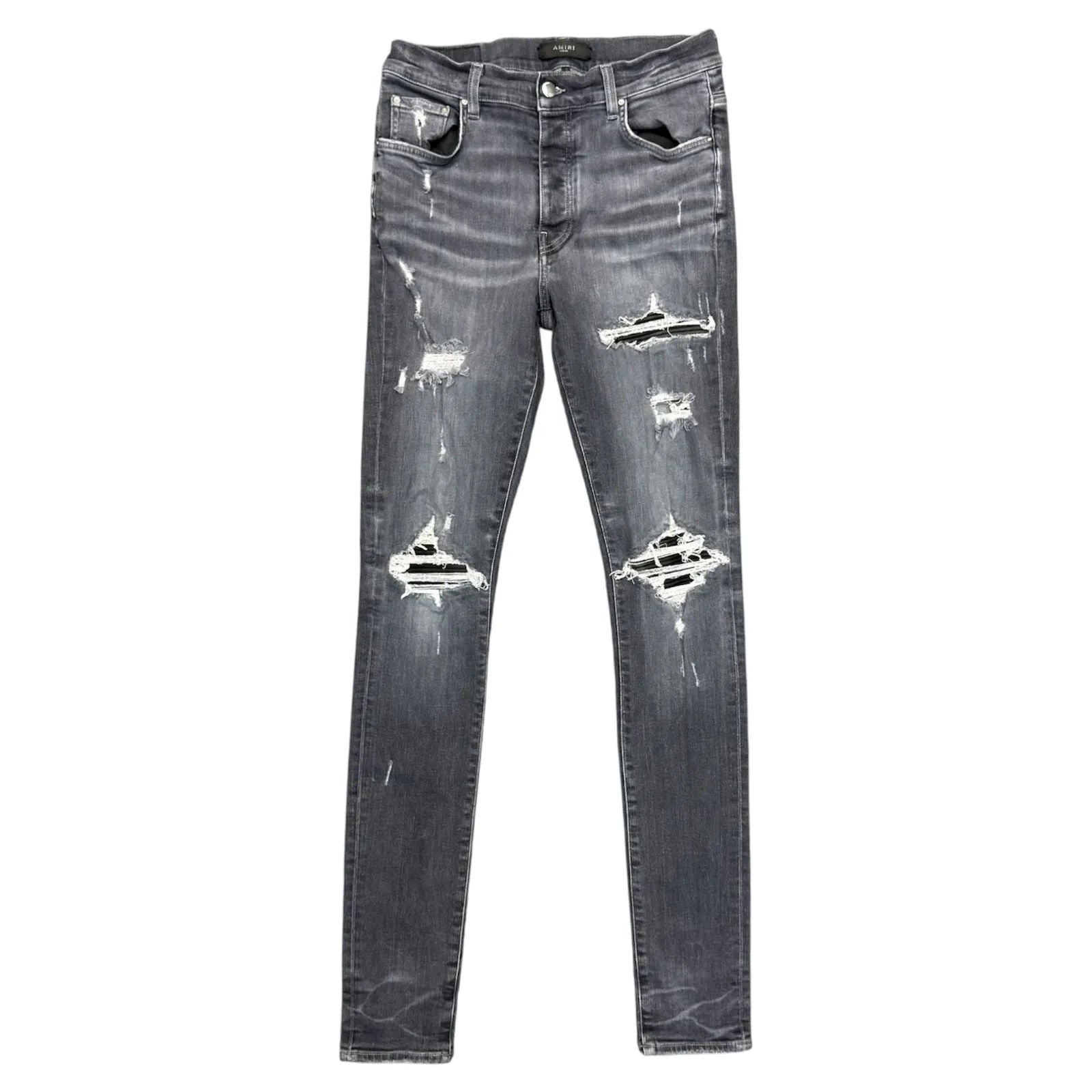 Amiri MX1 Black Leather Patch (Grey/Black) - Preowned