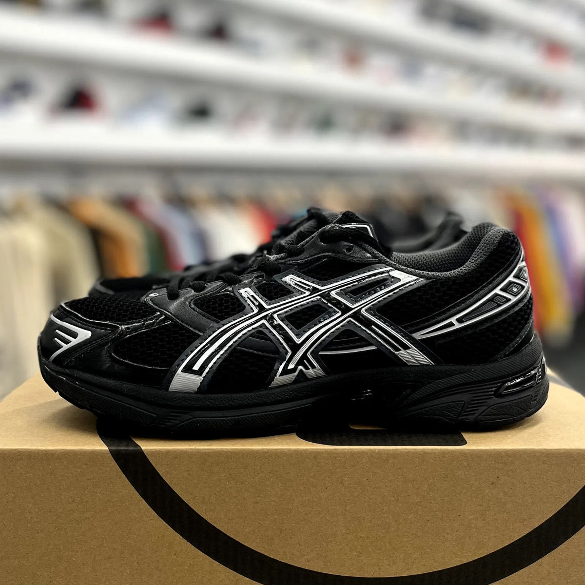 ASICS Gel-1130 Black Pure Silver (GS) - Preowned