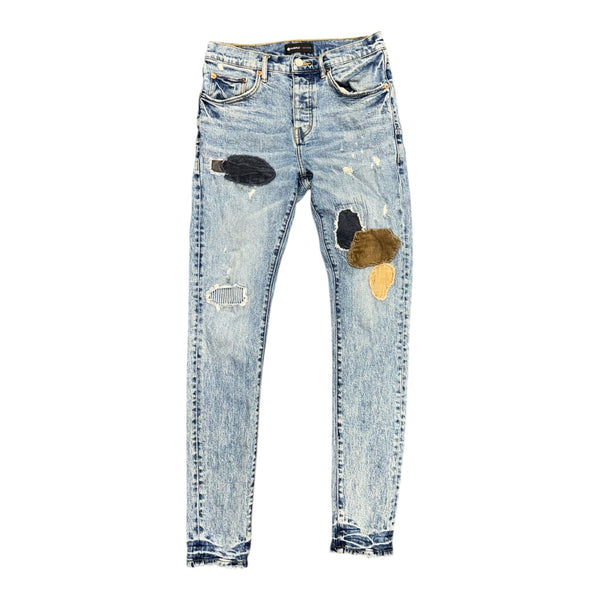 Purple Worn Indigo Patch Jean (Blue) - Preowned