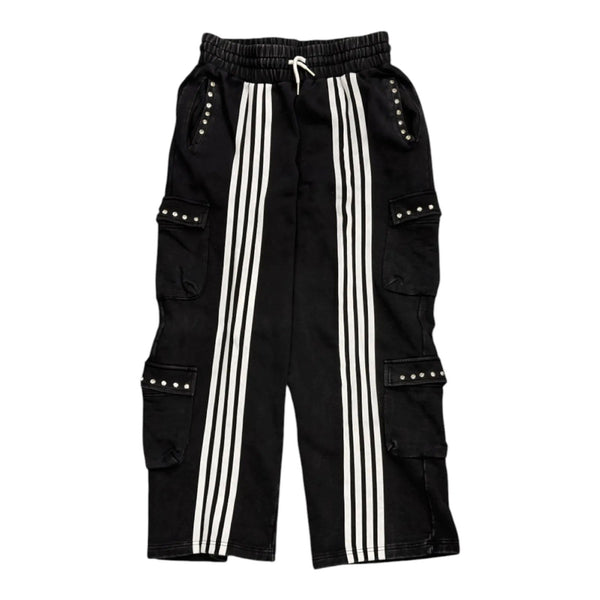 Prestige Striped Rhinestone Sweatpants (Black) - Preowned