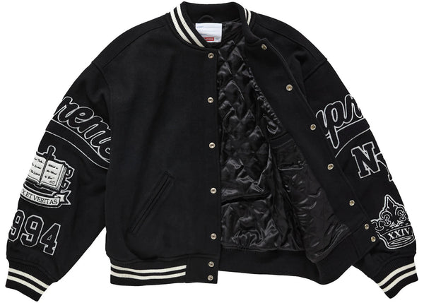 Supreme Veritas Varsity Jacket Black - Preowned