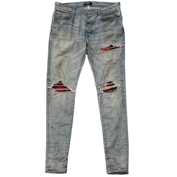 Amiri MX1 Red Flannel Patch Clay Indigo - Preowned