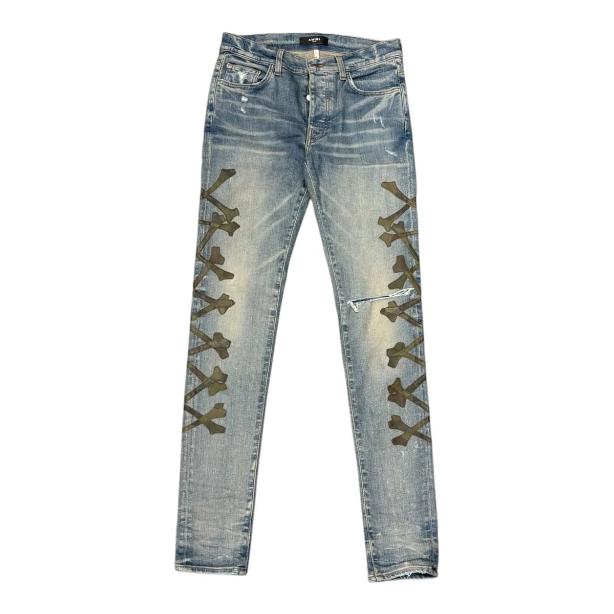 Amiri Camo Bones Denim Jean (Clay Indigo) - Preowned