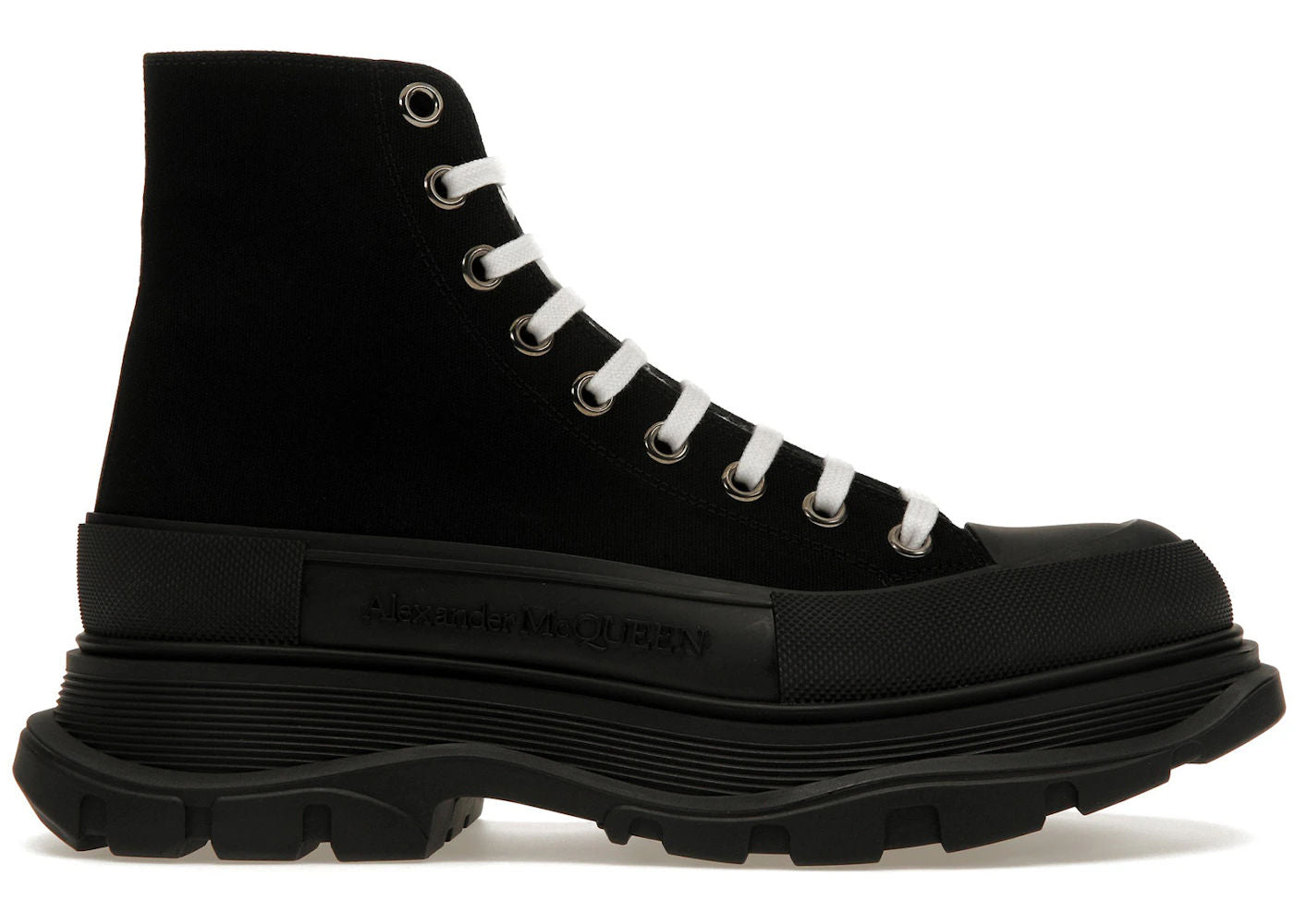 Alexander McQueen Tread Slick Boot Black Black White - Preowned