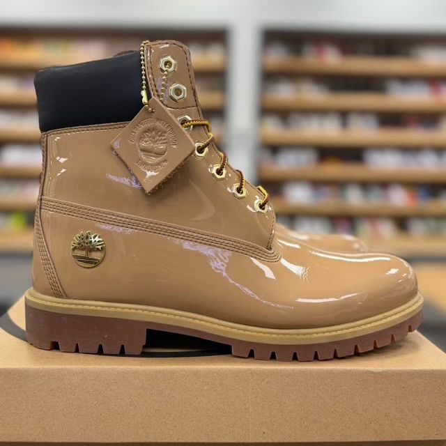Timberland 6" Premium Waterproof Patent Boots Finch Wheat - Preowned