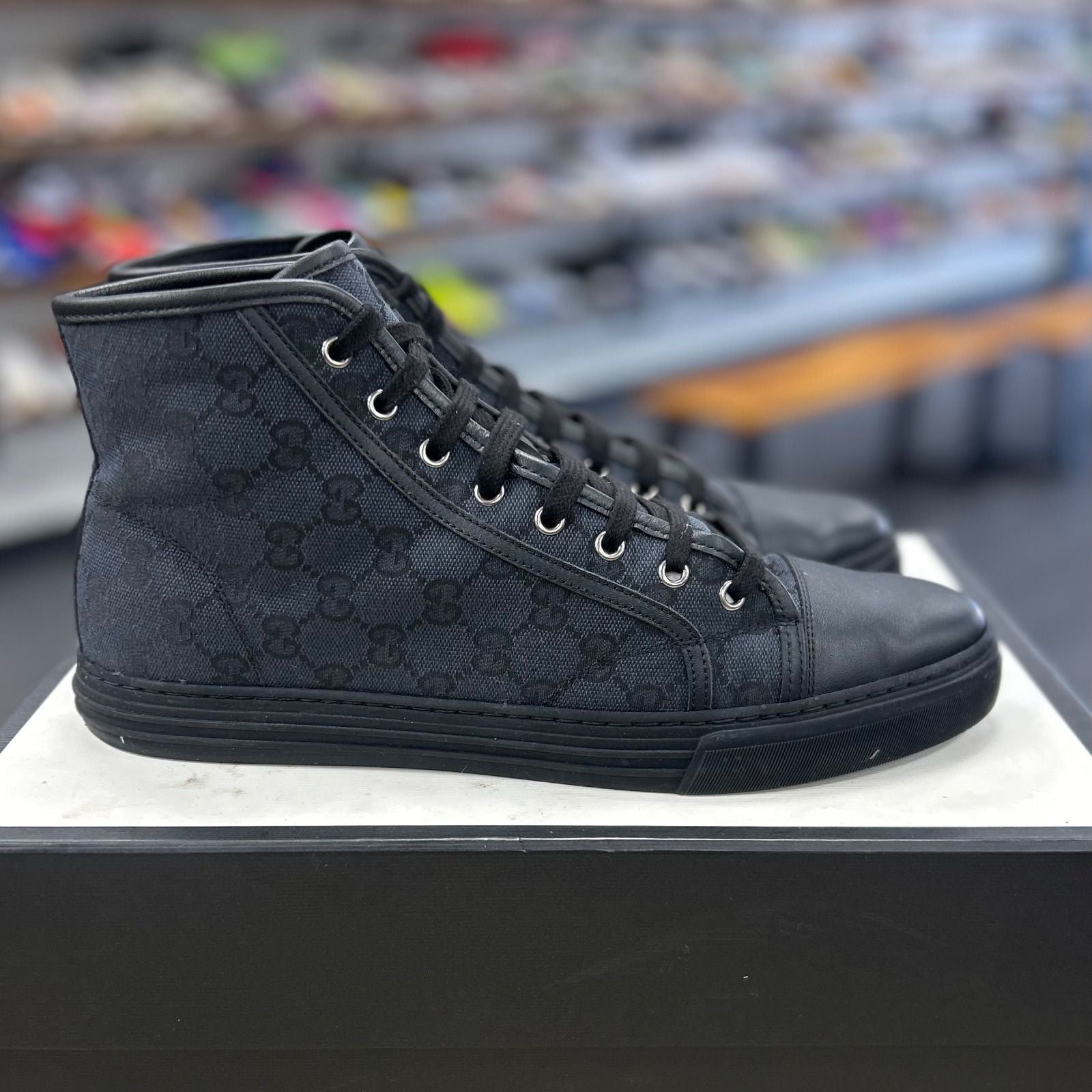 Gucci GG High Lead Black Logo Print - Preowned