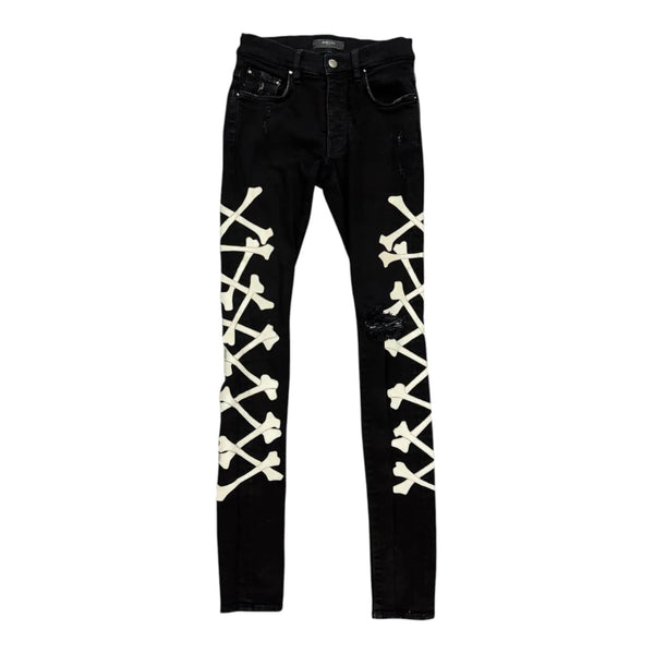 Amiri Bones Jeans (Black/Silver) - Preowned