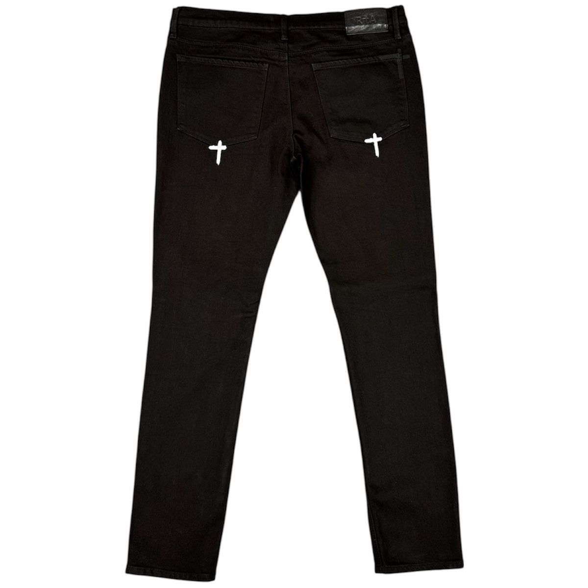 R.T.A Bryant Skinny Rest In Peace Jean (Black/White) - Preowned