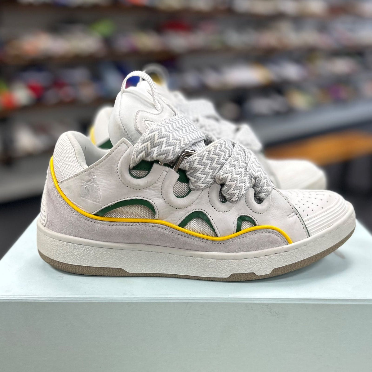 Lanvin Curb Sneakers 'White Green Yellow' SSENSE Exclusive - Preowned