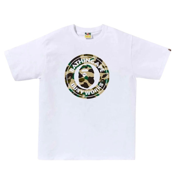 Bape 1st Camo Busy Works Tee (White/Yellow)