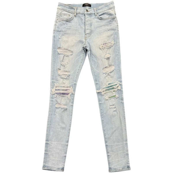 Amiri MX1 Tie Dye Patch Jeans (Clay Indigo) - Preowned
