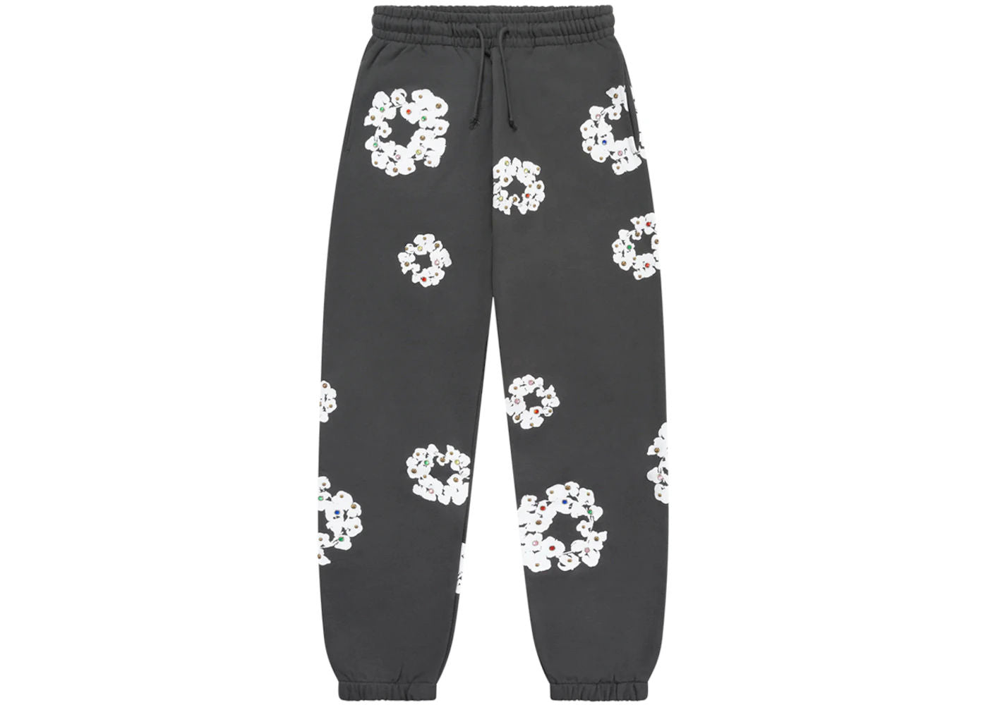 Denim Tears Rhinestone Cotton Wreath Sweatpants Vintage Black - Preowned