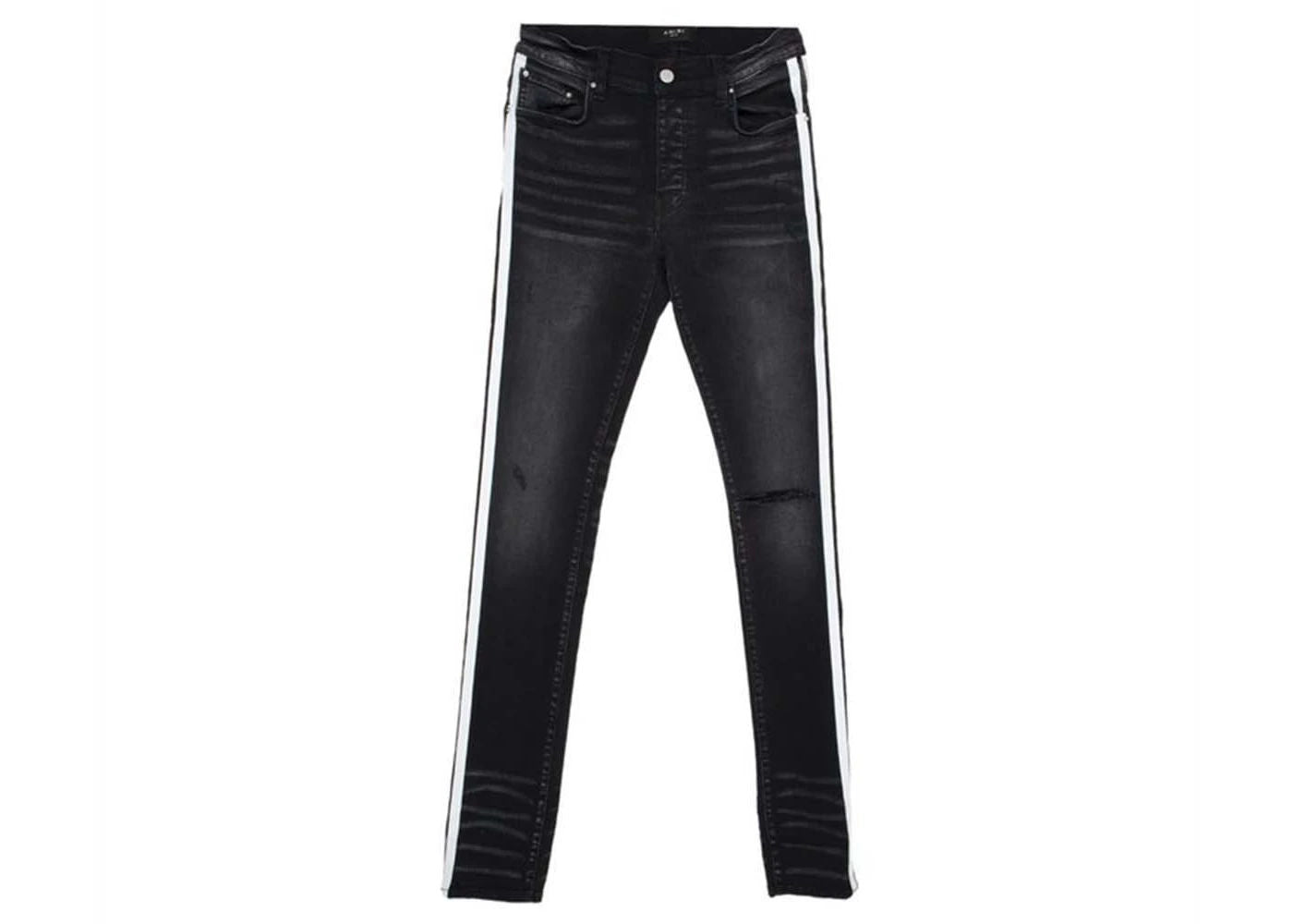 AMIRI Flocked Track Jeans Black/White - Preowned