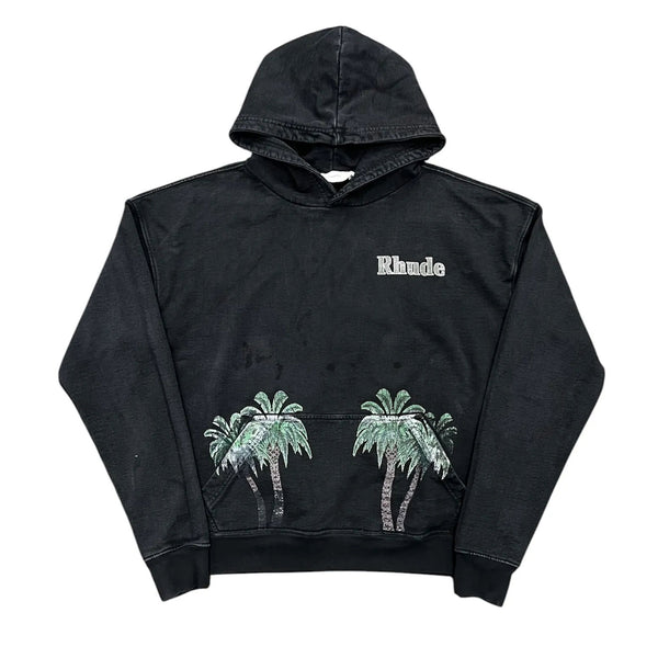 Rhude Port De Gustavia Hoodie (Vintage Black) - Preowned