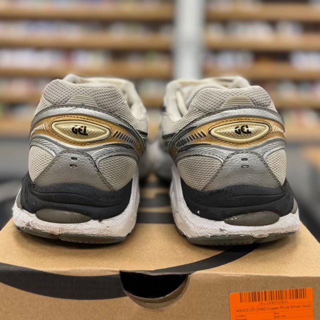 ASICS GT-2160 Cream Pure Silver Gold - Preowned