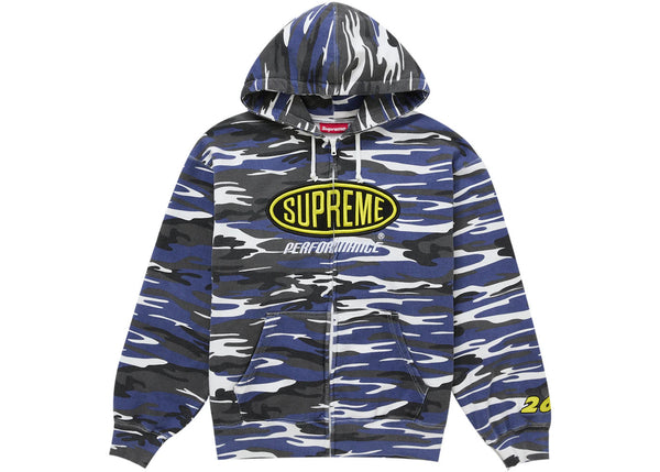 Supreme Performance Zip Up Hooded Sweatshirt Blue Camo