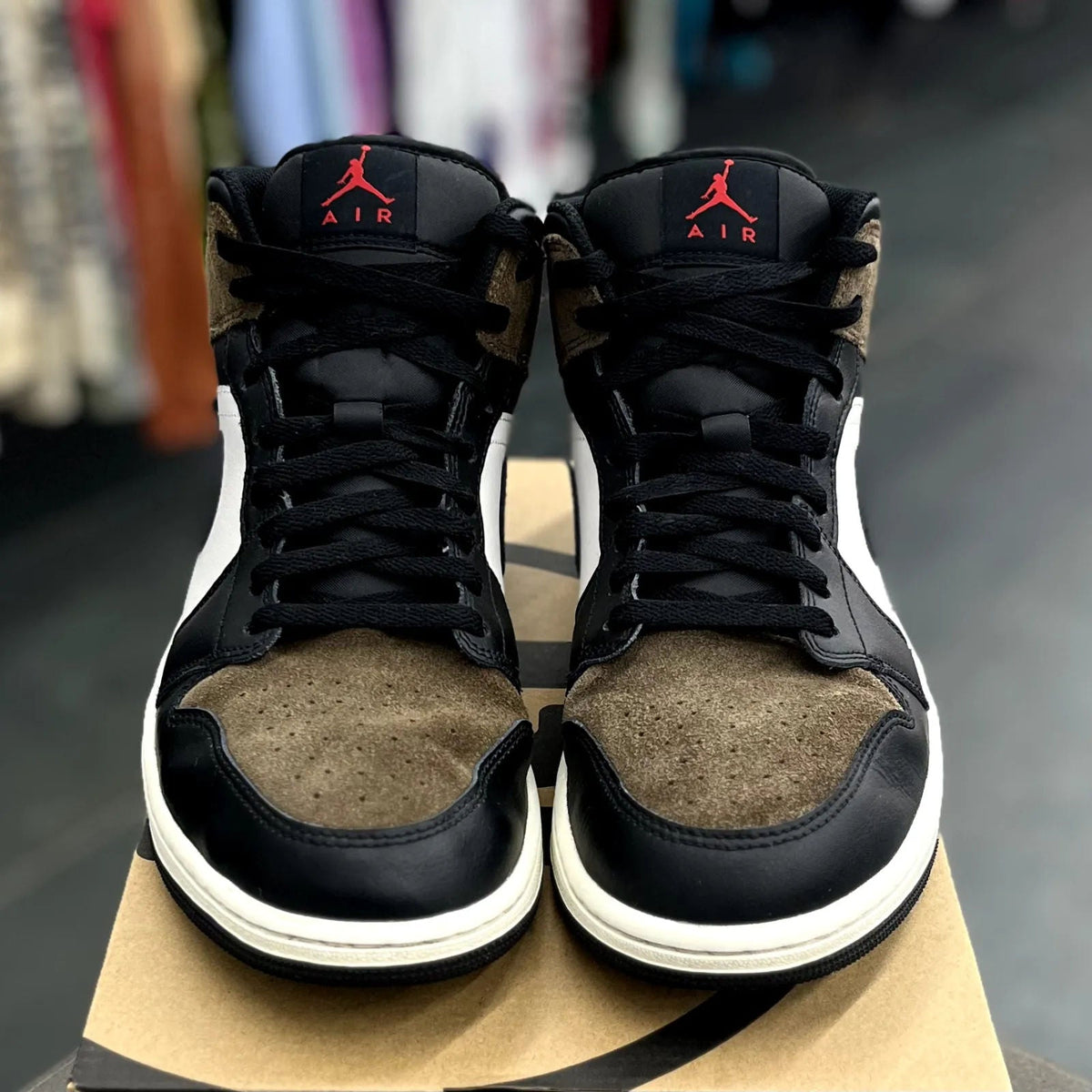 Jordan 1 Mid Black Phantom Palamino - Preowned