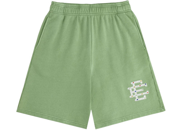 Eric Emanuel EE Rhinestone Sweatshort (Green/White)