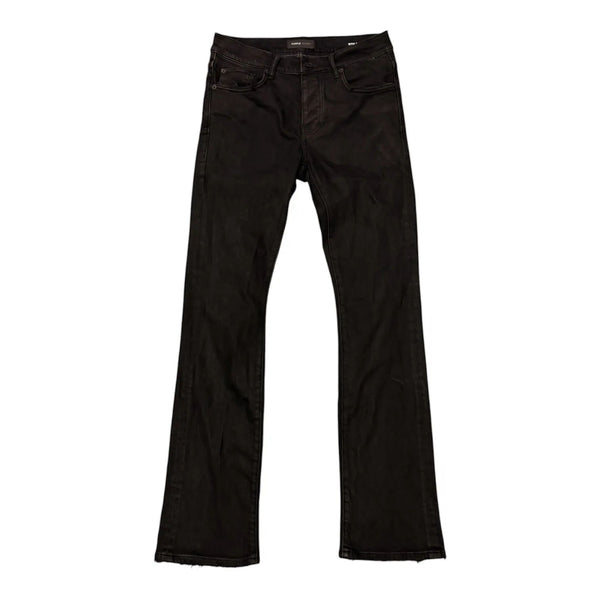 Purple Brand Waxed Flair Jean (Black) - Preowned